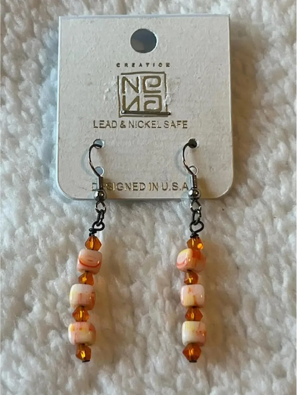 Nena Creation Lead & Nickel Safe Beaded Dangle Earrings